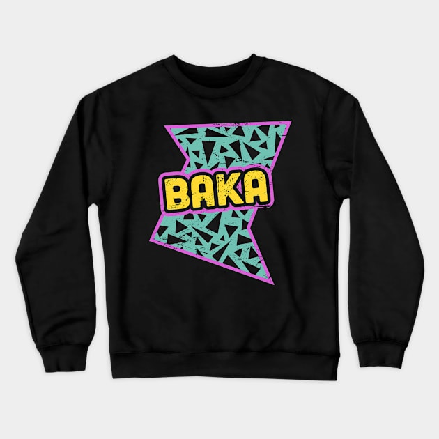 Rad 90s Anime Baka Crewneck Sweatshirt by MeatMan